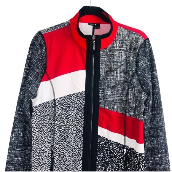 BYLYSE Multicoloured Zip up Jacket Women Size M black and Red - Picture 12 of 16